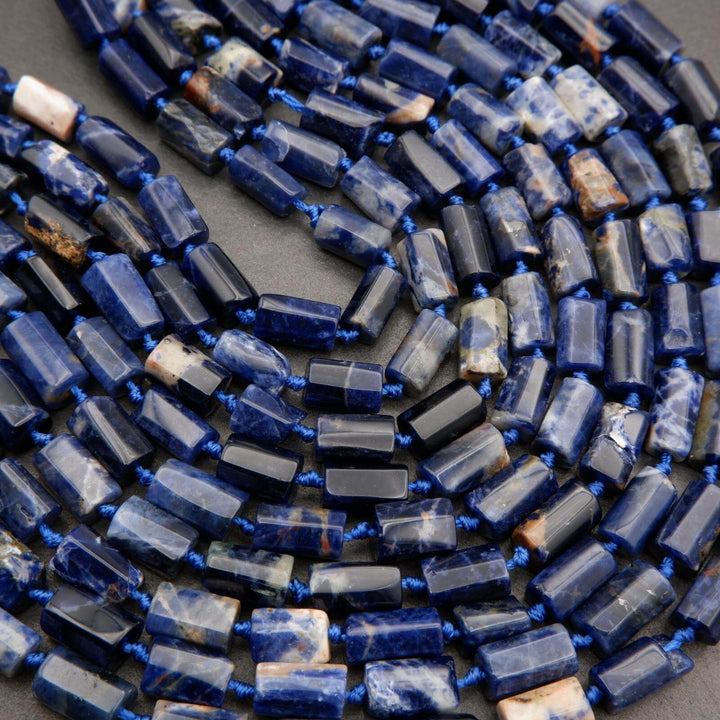 Blue Sodalite · Smooth · Freeform Tube · 7mm, 8mm, Tejas Beads, Beads
