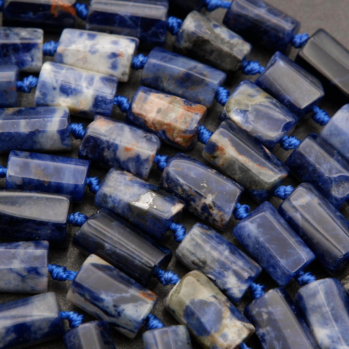 Blue Sodalite · Smooth · Freeform Tube · 7mm, 8mm, Tejas Beads, Beads