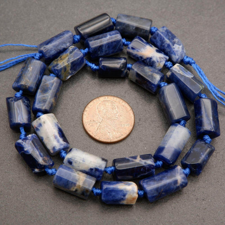 Blue Sodalite · Smooth · Freeform Tube · 7mm, 8mm, Tejas Beads, Beads