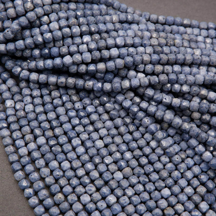 Blue Songe Coral (alt) · Microfaceted · Cube · 4mm, Tejas Beads, Beads