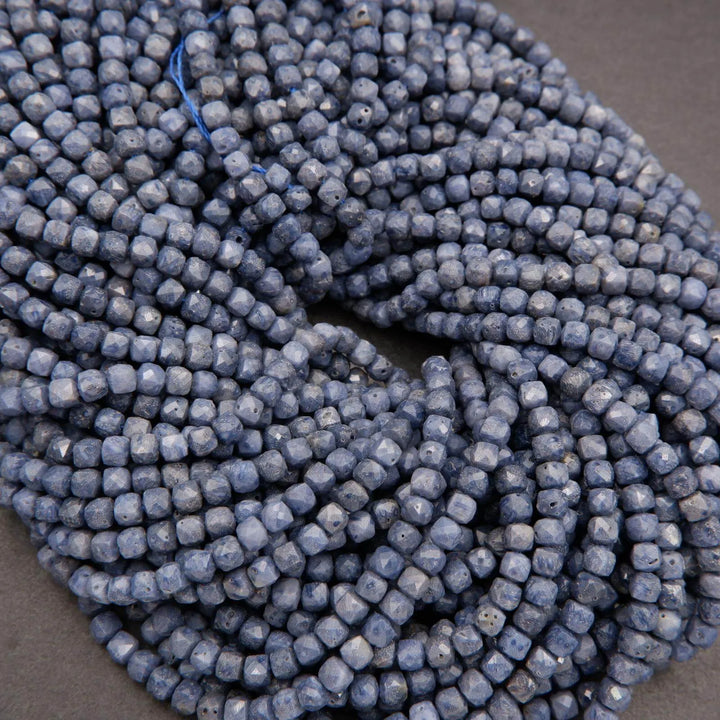 Blue Songe Coral (alt) · Microfaceted · Cube · 4mm, Tejas Beads, Beads