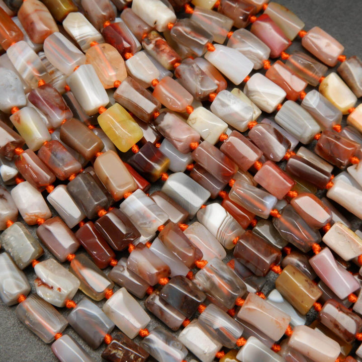 Multicolor Botswana agate beads.