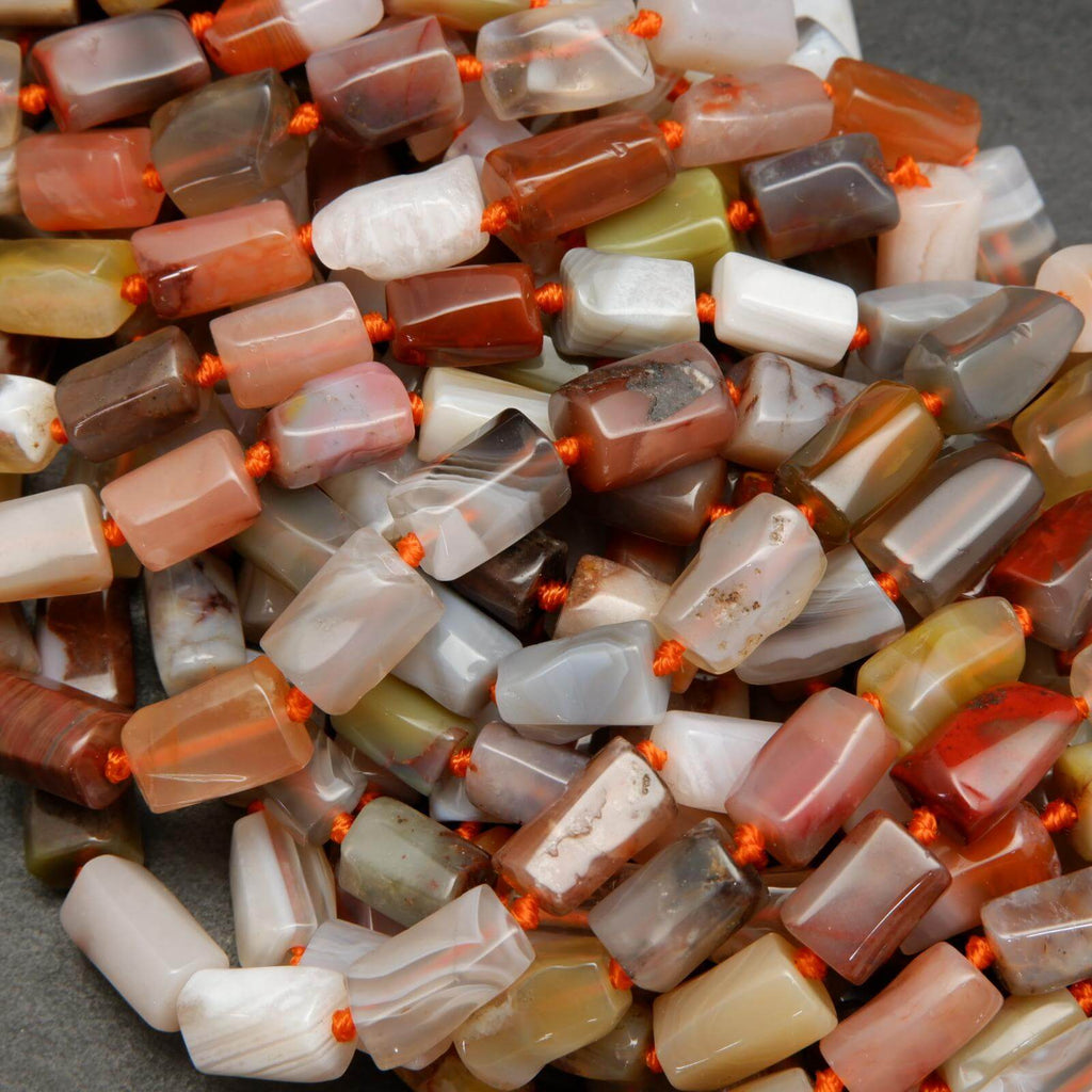 Multicolor Botswana agate beads.
