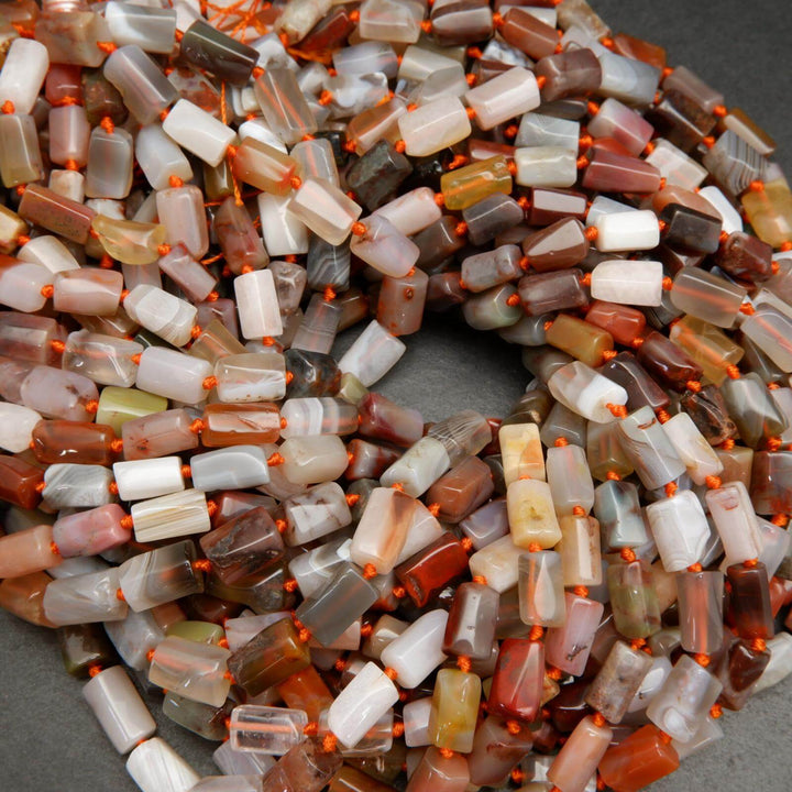 Multicolor Botswana agate beads.
