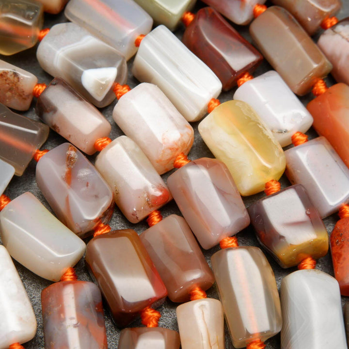 Multicolor Botswana agate beads.