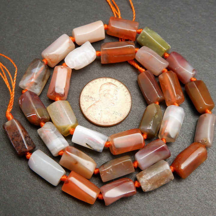 Multicolor Botswana agate beads.