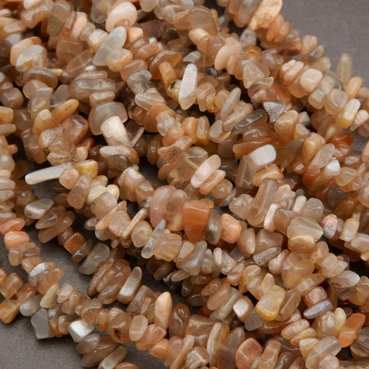 Greyish Brown Moonstone Mix · Smooth · Freeform Chips · 7mm, Tejas Beads, Beads