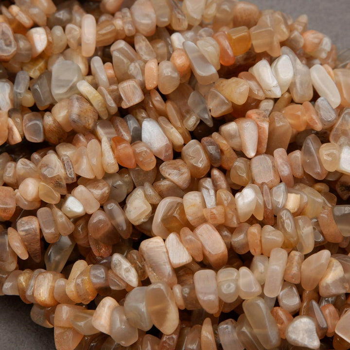 Greyish Brown Moonstone Mix · Smooth · Freeform Chips · 7mm, Tejas Beads, Beads