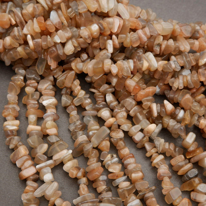 Greyish Brown Moonstone Mix · Smooth · Freeform Chips · 7mm, Tejas Beads, Beads