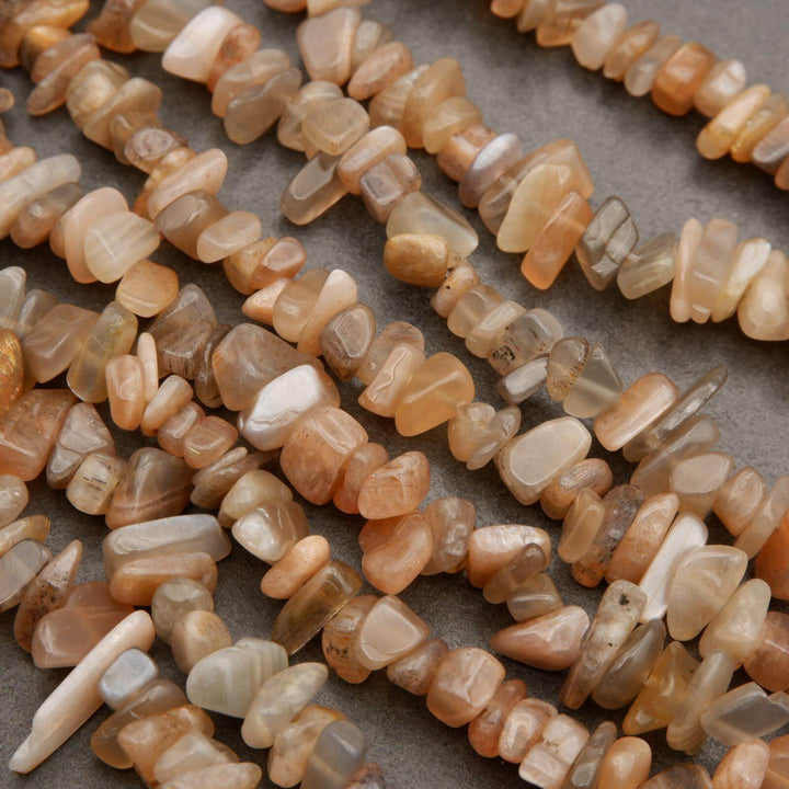 Greyish Brown Moonstone Mix · Smooth · Freeform Chips · 7mm, Tejas Beads, Beads