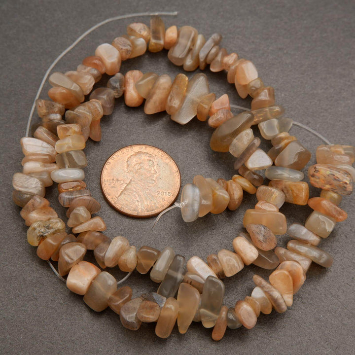 Greyish Brown Moonstone Mix · Smooth · Freeform Chips · 7mm, Tejas Beads, Beads