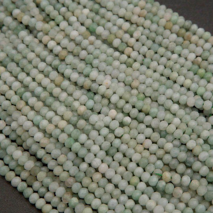 Burmese Jade · Microfaceted · Rondelle · 3.8mm, Tejas Beads, Beads