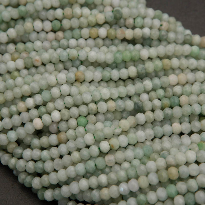 Burmese Jade · Microfaceted · Rondelle · 3.8mm, Tejas Beads, Beads