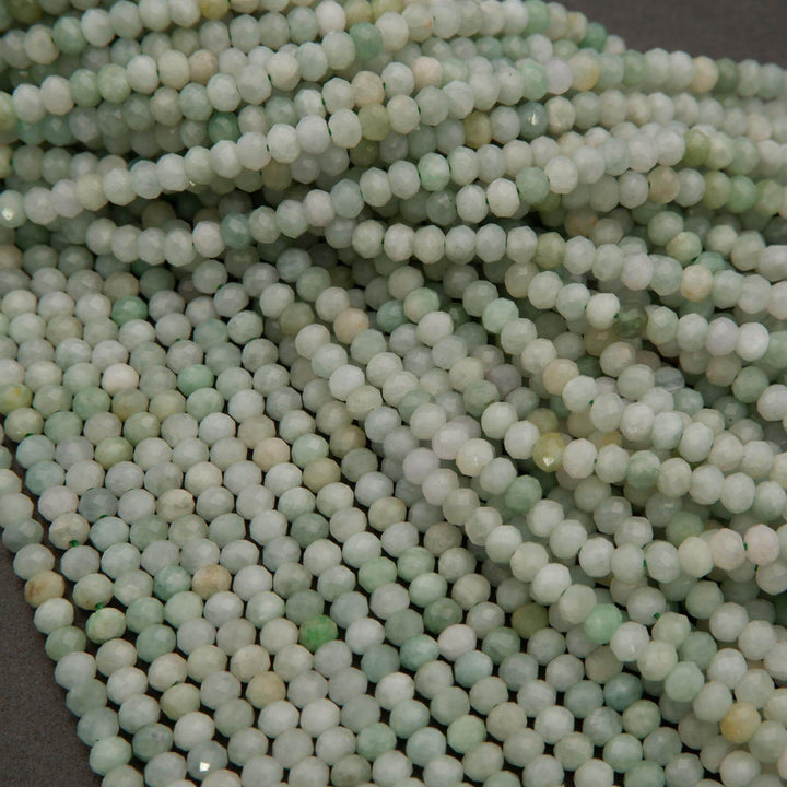Burmese Jade · Microfaceted · Rondelle · 3.8mm, Tejas Beads, Beads