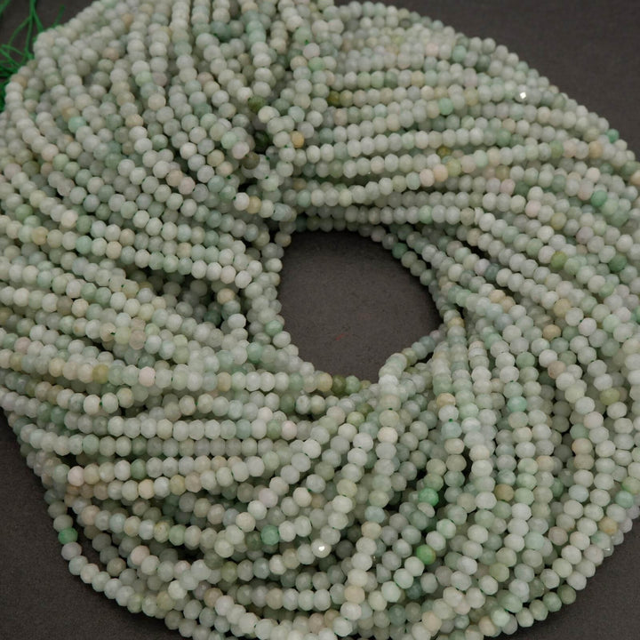 Burmese Jade · Microfaceted · Rondelle · 3.8mm, Tejas Beads, Beads