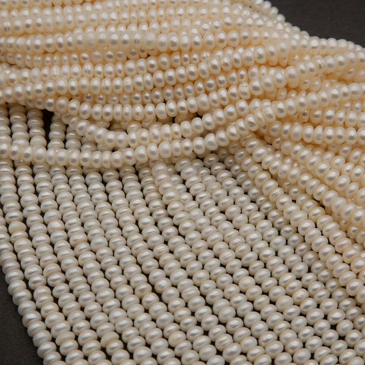 Freshwater Pearl A · Button · White · 4.5mm, Tejas Beads, Beads