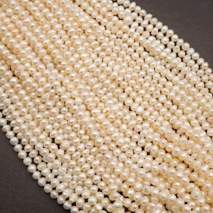 Freshwater Pearl · Potato · White · 4.5mm, Tejas Beads, Beads
