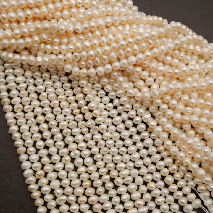 Freshwater Pearl · Potato · White · 4.5mm, Tejas Beads, Beads
