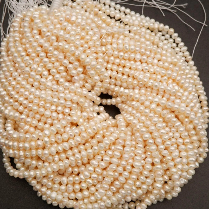 Freshwater Pearl · Potato · White · 4.5mm, Tejas Beads, Beads