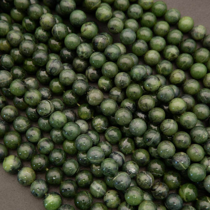 Canadian Green Jade · Smooth · Round · 10mm, Tejas Beads, Beads