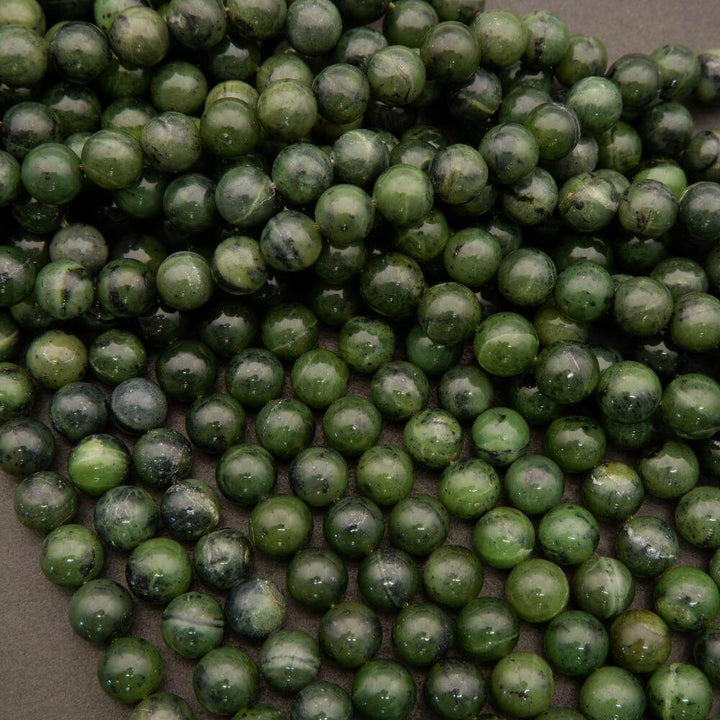 Canadian Green Jade · Smooth · Round · 10mm, Tejas Beads, Beads