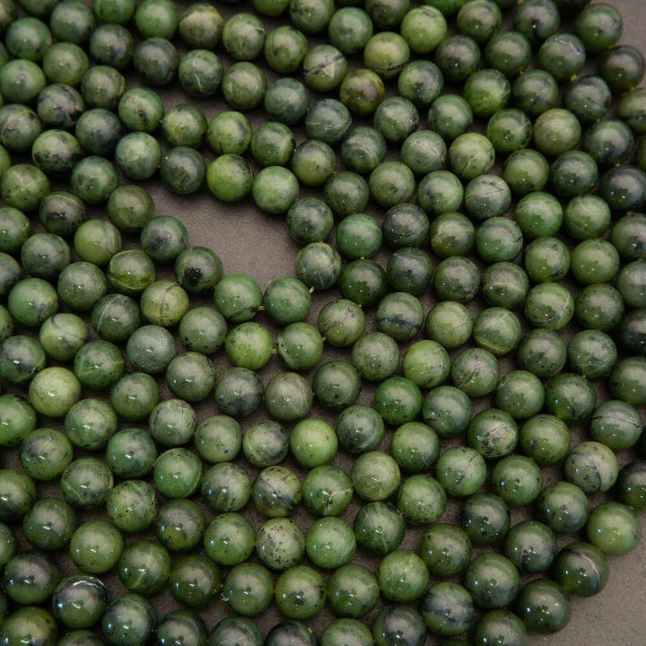 Canadian Green Jade · Smooth · Round · 10mm, Tejas Beads, Beads