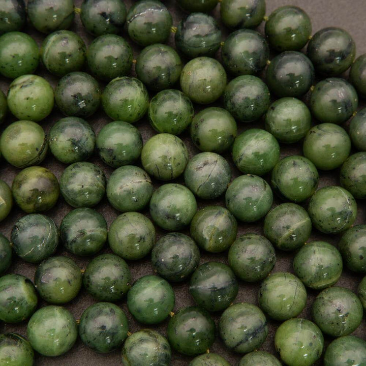 Canadian Green Jade · Smooth · Round · 10mm, Tejas Beads, Beads