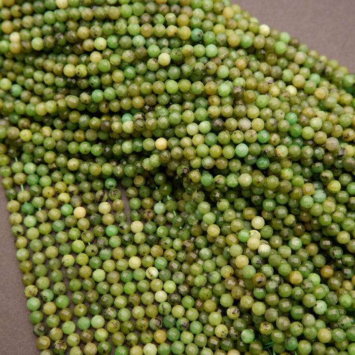 Canadian Jade · Microfaceted · Round · 4mm, Tejas Beads, Beads