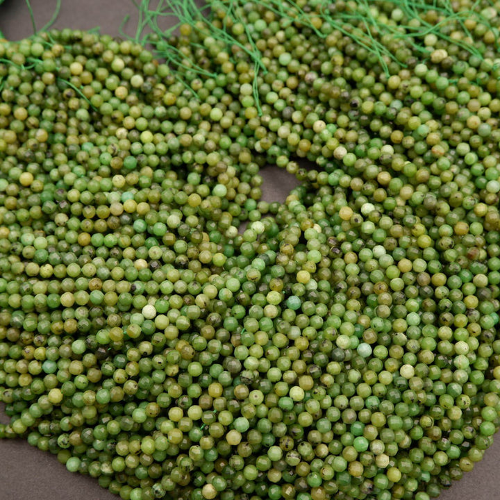 Canadian Jade · Microfaceted · Round · 4mm, Tejas Beads, Beads