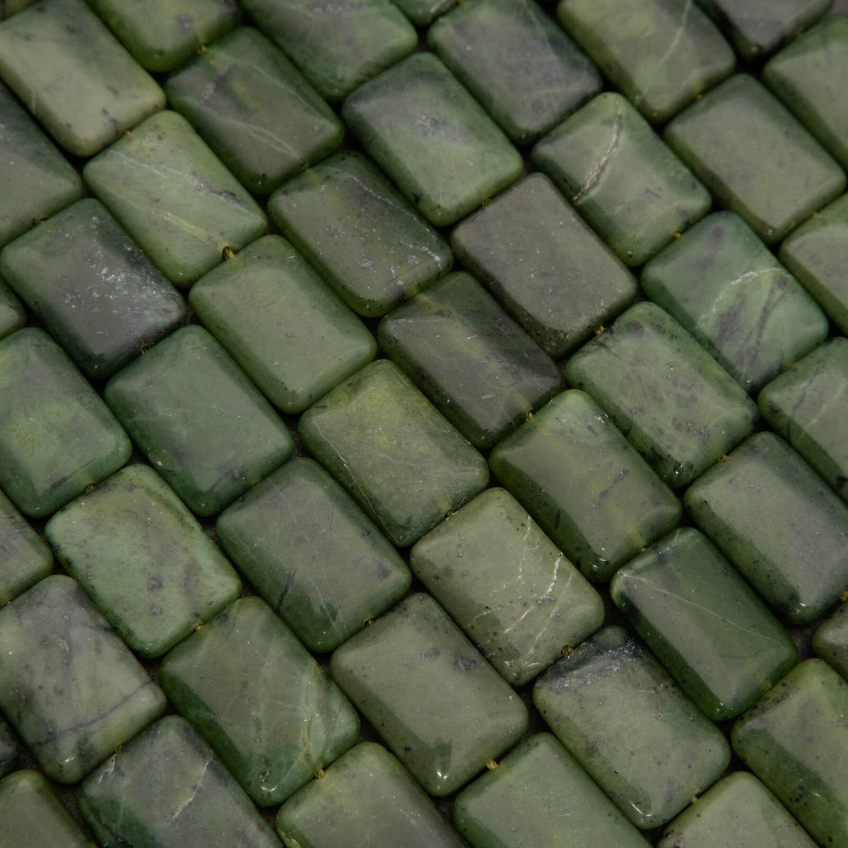 Canadian Green Jade · Smooth · Rectangle · 13x18mm | Beads | Tejas
