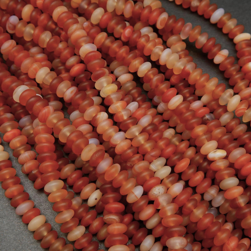 Orange Matte Finish Carnelian Agate Beads.