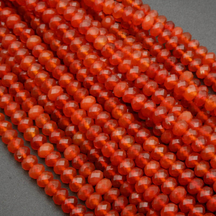 Red Carnelian Agate (alt) · Faceted · Rondelle · 6mm, 8mm, Tejas Beads, Beads
