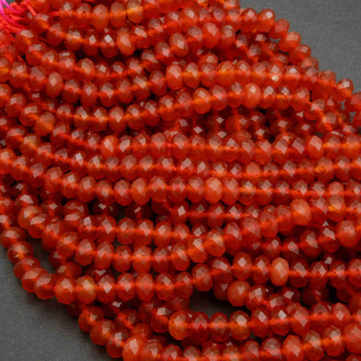 Red Carnelian Agate (alt) · Faceted · Rondelle · 6mm, 8mm, Tejas Beads, Beads