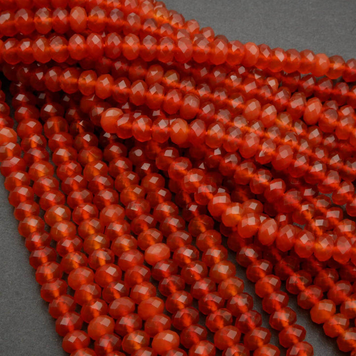 Red Carnelian Agate (alt) · Faceted · Rondelle · 6mm, 8mm, Tejas Beads, Beads