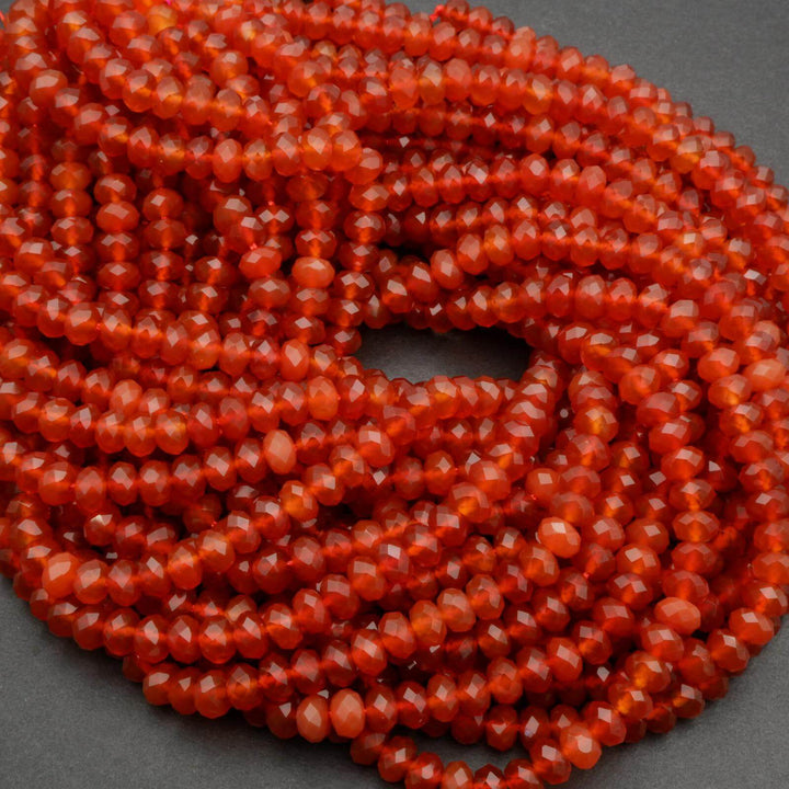 Red Carnelian Agate (alt) · Faceted · Rondelle · 6mm, 8mm, Tejas Beads, Beads