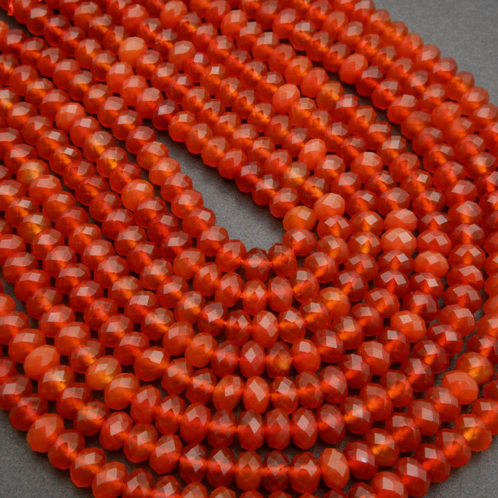 Red Carnelian Agate (alt) · Faceted · Rondelle · 6mm, 8mm, Tejas Beads, Beads