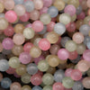 Close-up of pastel-colored round beads.