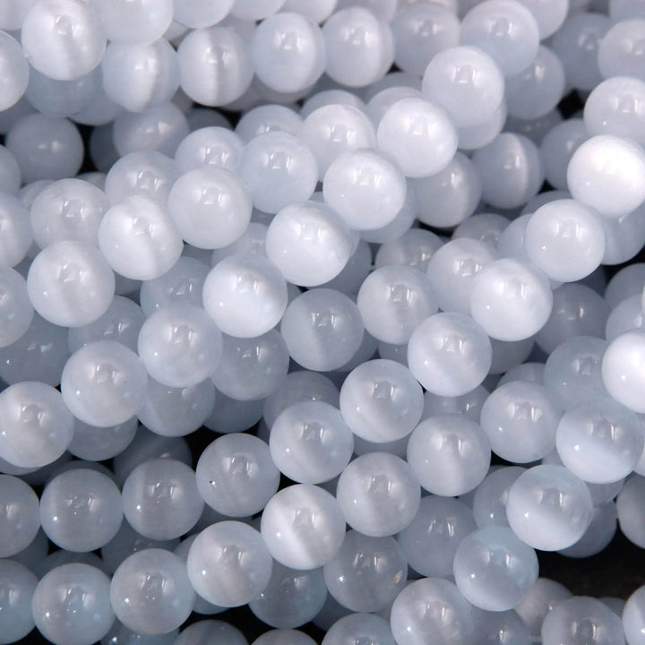 Close-up of white spherical beads