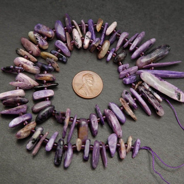Charoite Stick Shape Beads.