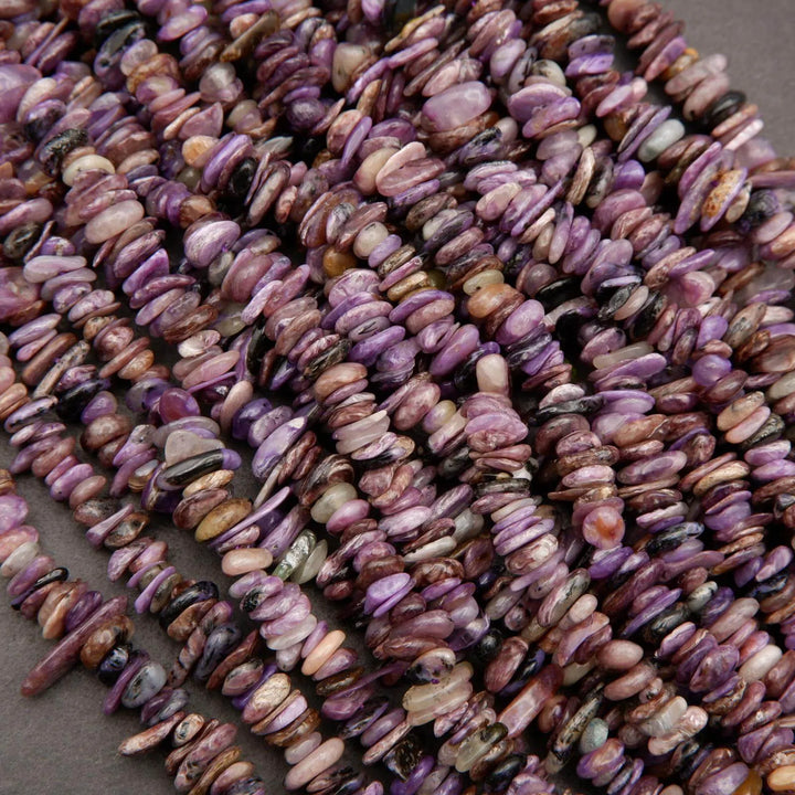 Charoite · Smooth · Chips · 8mm, Tejas Beads, Beads