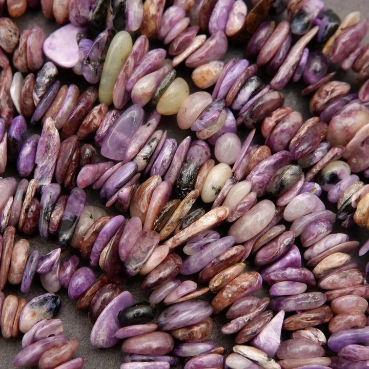 Charoite · Smooth · Chips · 8mm, Tejas Beads, Beads