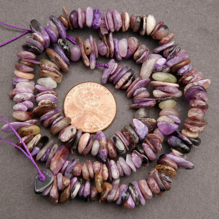 Charoite · Smooth · Chips · 8mm, Tejas Beads, Beads
