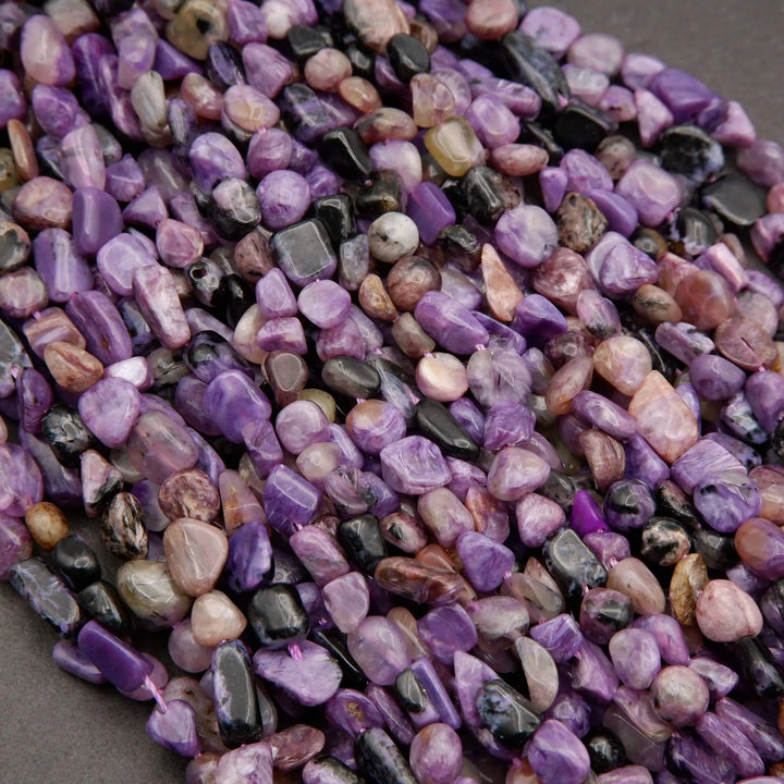 Charoite · Smooth · Pebble Chips · 6mm, Tejas Beads, Beads