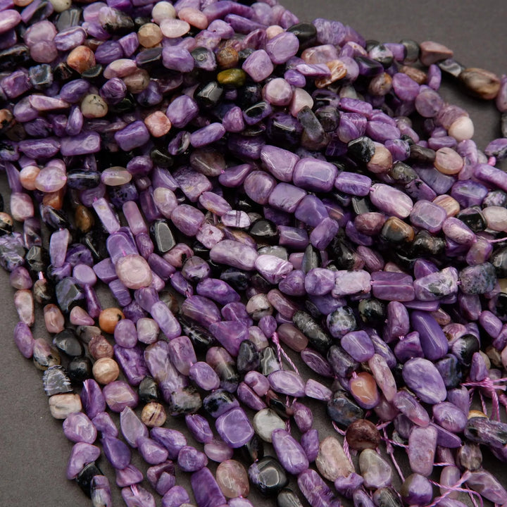 Charoite · Smooth · Pebble Chips · 6mm, Tejas Beads, Beads