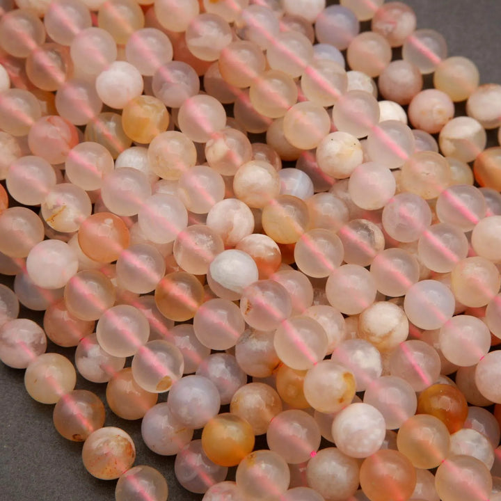 Cherry Blossom Agate · Smooth · Round · 6mm, 8mm, 10mm, Tejas Beads, Beads
