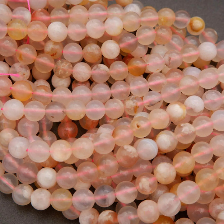 Cherry Blossom Agate · Smooth · Round · 6mm, 8mm, 10mm, Tejas Beads, Beads