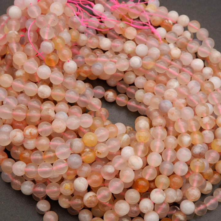 Cherry Blossom Agate · Smooth · Round · 6mm, 8mm, 10mm, Tejas Beads, Beads