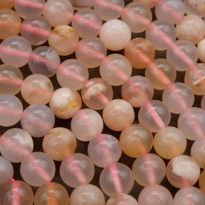 Cherry Blossom Agate · Smooth · Round · 6mm, 8mm, 10mm, Tejas Beads, Beads