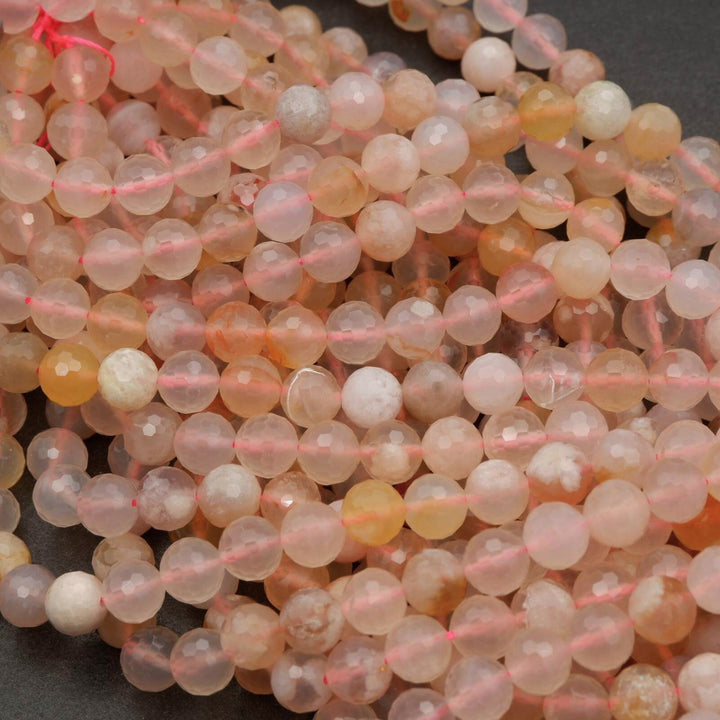 Cherry Blossom Agate · Faceted · Round · 6mm, 8mm, 10mm, Tejas Beads, Beads