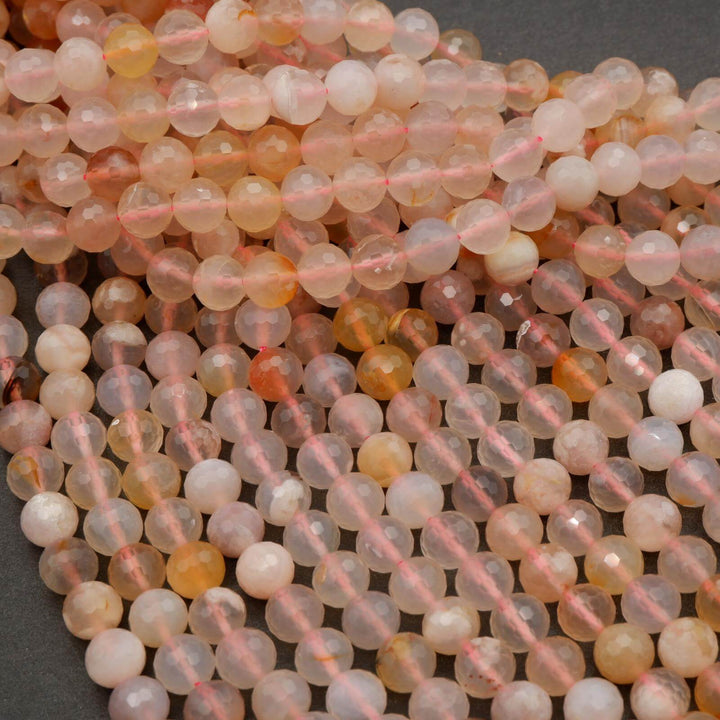 Cherry Blossom Agate · Faceted · Round · 6mm, 8mm, 10mm, Tejas Beads, Beads